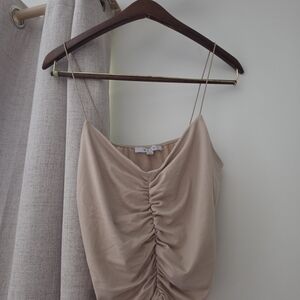 gaze Nude Ruched Spaghetti Strap Camisole